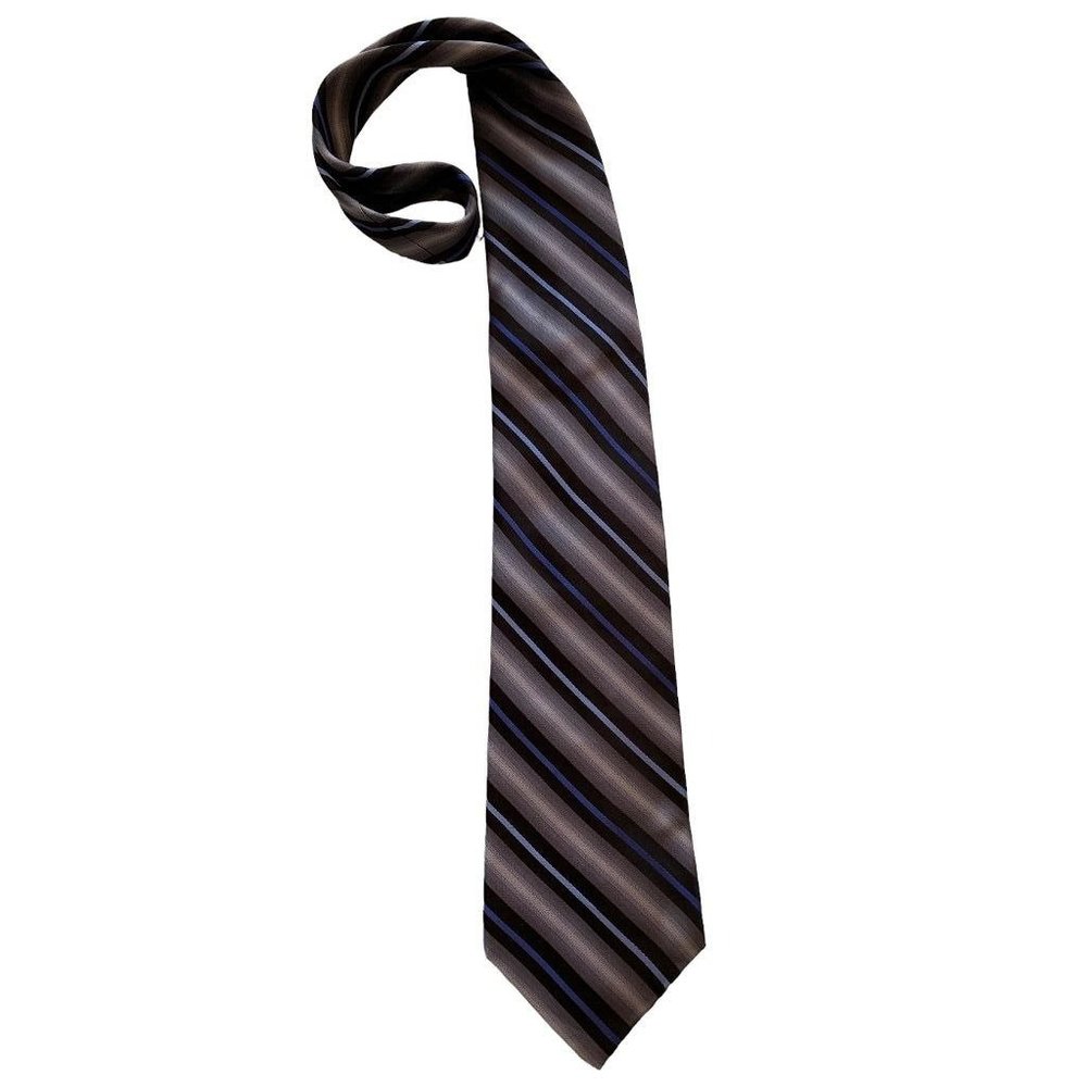 Joseph & Feiss Interanational Men's 100% Silk Necktie 60" Tie Blue Gray Diagonal